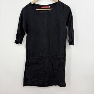 Pyne Smith Dress Womens XSmall Linen Pockets Lagenlook Coastal Capsule Pockets